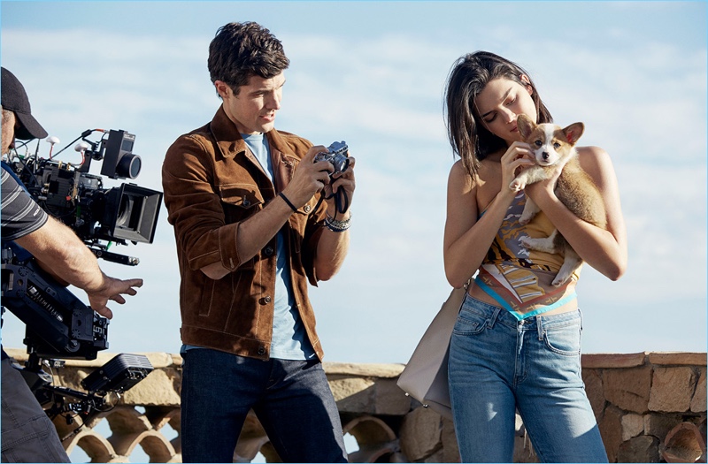 Captured behind the scenes, Roberto Bolle and Kendall Jenner come together.