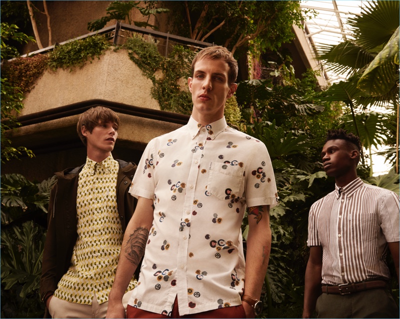 Conrad Leadley, Aaron Vernon, and Ola Adeyemi star in Ben Sherman's spring-summer 2018 campaign.