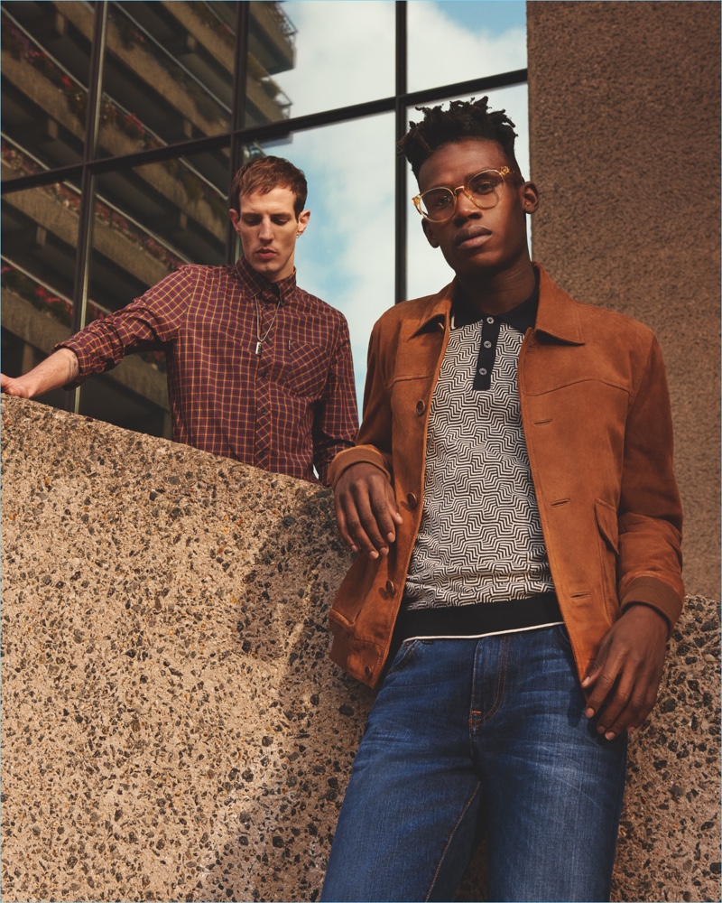 Ola Adeyemi and Aaron Vernon appear in Ben Sherman's spring-summer 2018 campaign.