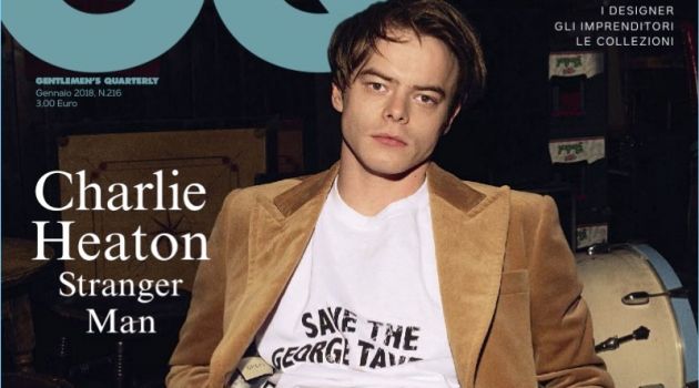 Charlie Heaton Covers GQ Italia, Talks 'Stranger Things' Audition Charlie Heaton covers the January 2018 issue of GQ Italia.