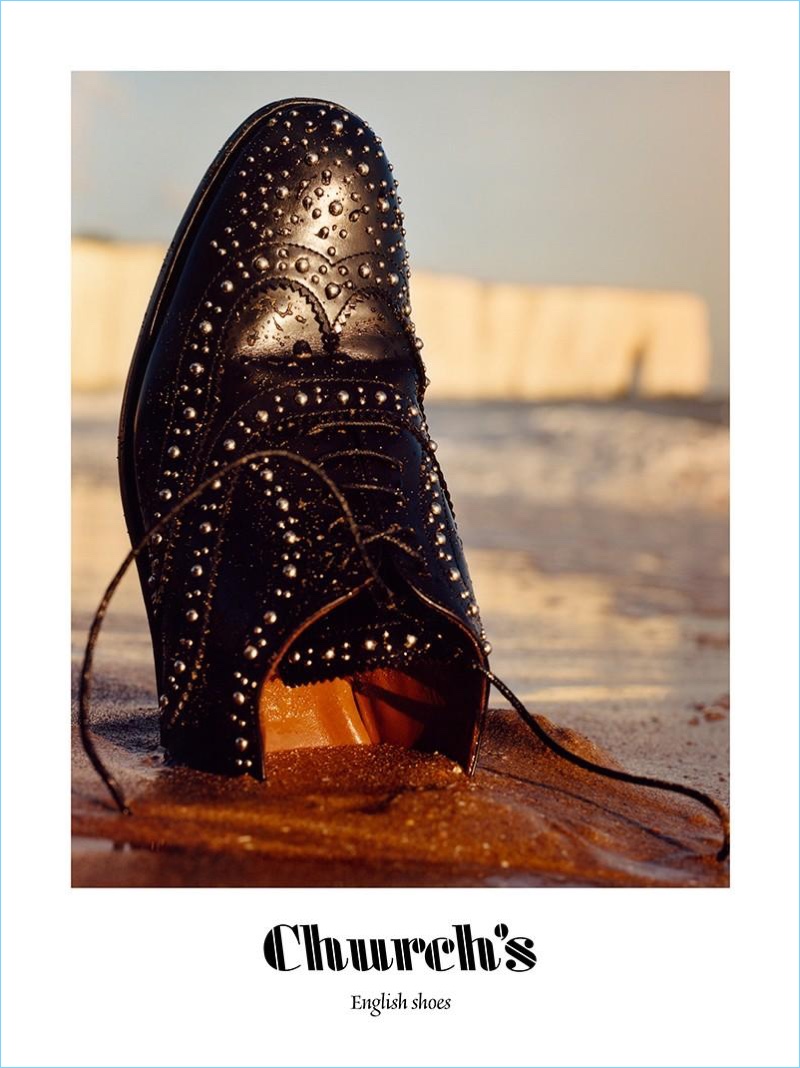 A studded dress shoe lands in the spotlight for Church's spring-summer 2018 campaign.