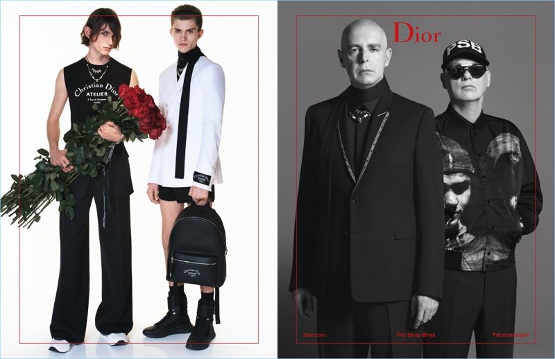 Henry Rausch, Andreas Wolf, and The Petshop Boys appear in Dior Homme's spring-summer 2018 campaign.