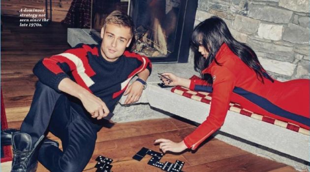 Douglas Booth Sports 70s Inspired Ski Style for GQ