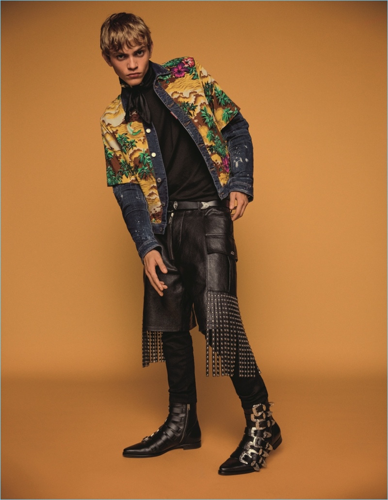 Jose Lucero appears in Dsquared2's spring-summer 2018 campaign.