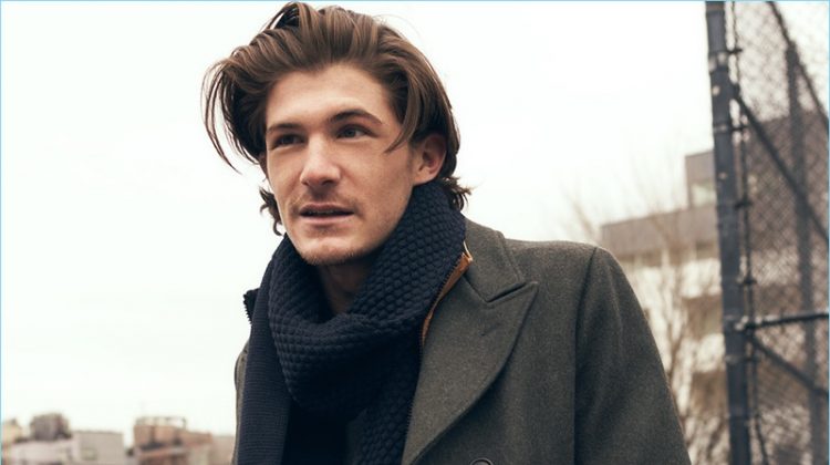 East Dane makes a case for the classic coat with Billy Reid's Bond peacoat. Here, it's worn with Theory vest, Rag & Bone Standard Issue jeans, and a S.N.S. Herning scarf.