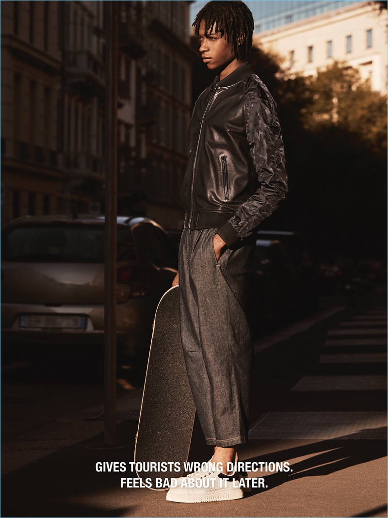 Italian brand Emporio Armani street casts its spring-summer 2018 campaign.