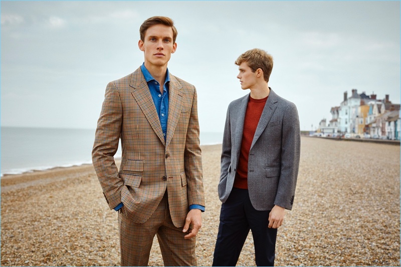 Models Chris Doe and Hamish Quigley front Gieves & Hawkes' spring-summer 2018 campaign.