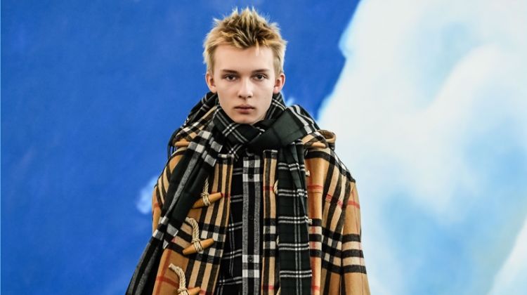 A check duffle coat is an easy standout from Gosha Rubchinskiy's fall-winter 2018 Burberry collaboration.