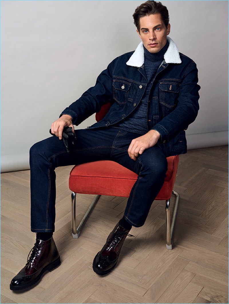 Doubling down on denim, Greg Nawrat stars in a trend shoot for Reserved.