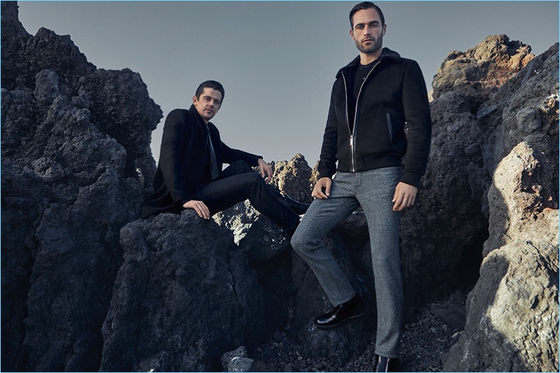 Models Werner Schreyer and Christian Santamaria reunite with Hiltl for fall-winter 2018.