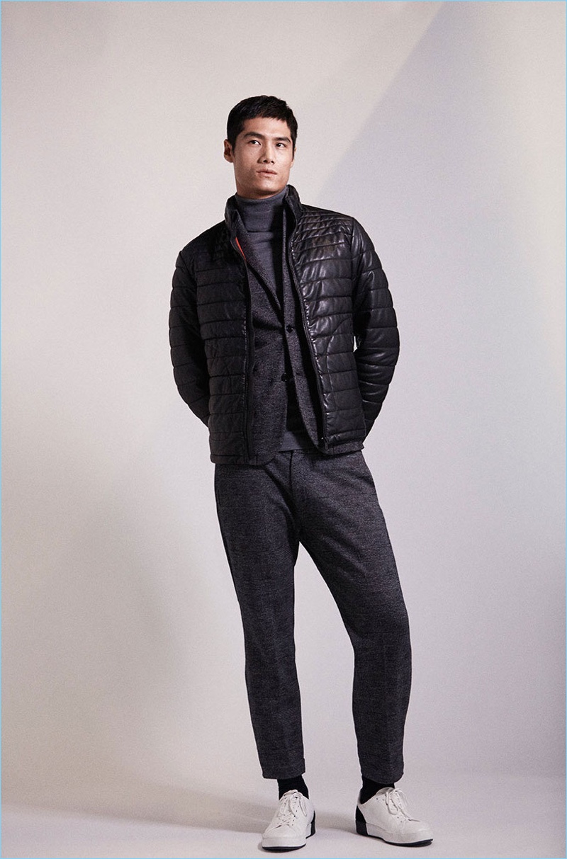 Chinese model Hao Yun Xiang dons contemporary style from Massimo Dutti.