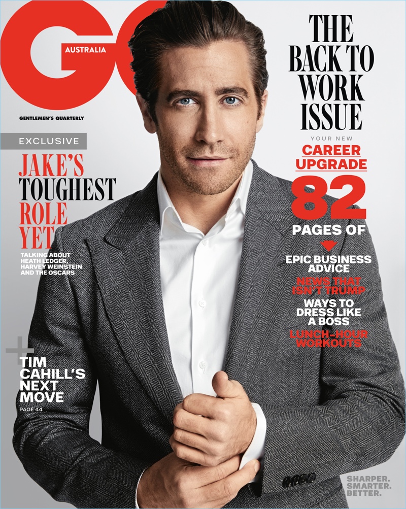 Jake Gyllenhaal covers the February 2018 issue of GQ Australia.