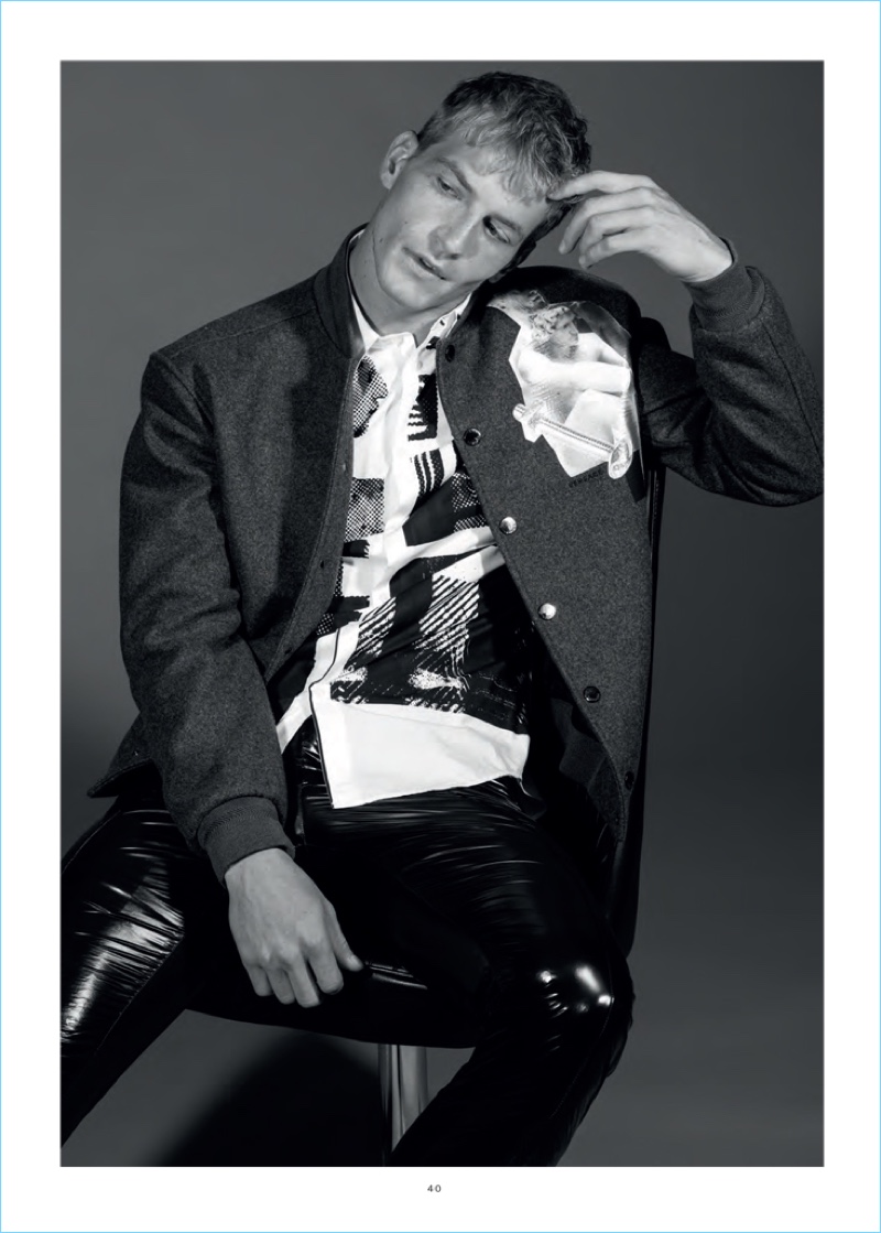 American model Jesse Shannon appears in a shoot for L'Officiel Hommes Brasil.