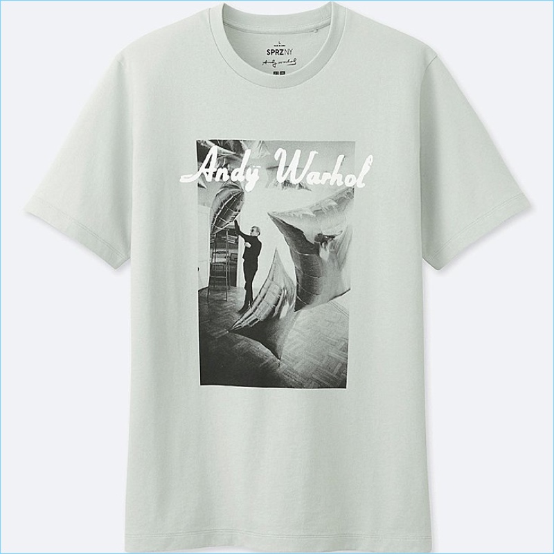 UNIQLO SPRZ NY Silver Factory Graphic Grey Andy Warhol Photo T-Shirt