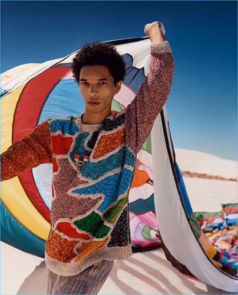 Filip Roséen stars in Missoni's spring-summer 2018 campaign.