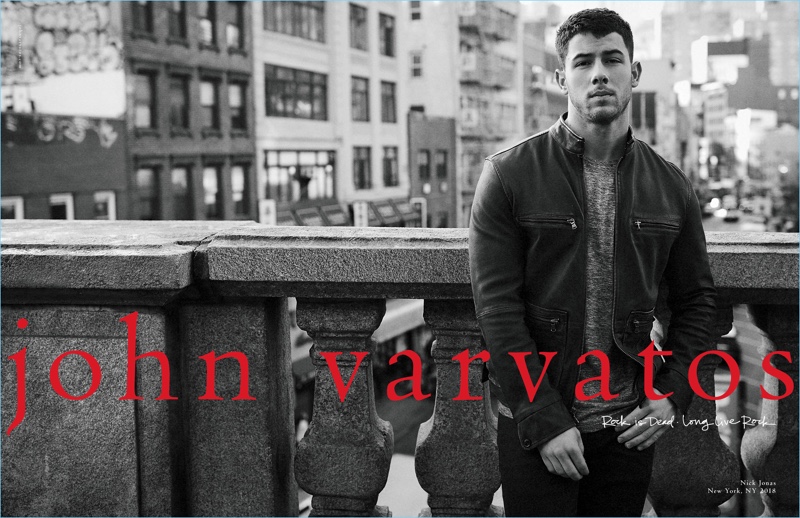 John Varvatos enlists Nick Jonas as the star of its spring-summer 2018 campaign.