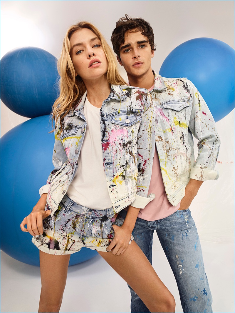 Models Stella Maxwell and Pepe Barroso star in Pepe Jeans' spring-summer 2018 campaign.