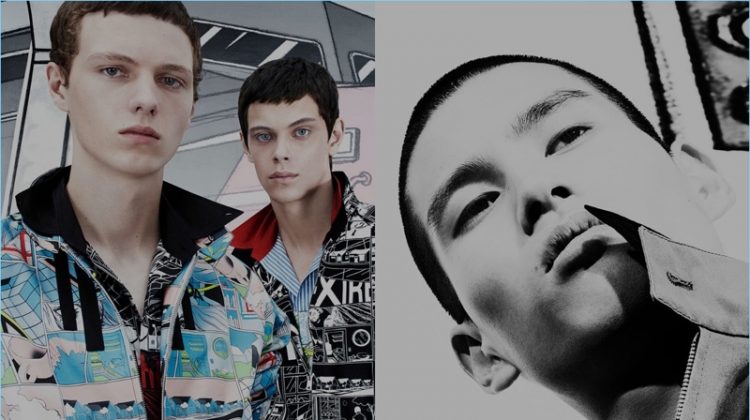 Daan Duez, Ihor Liubchenko, and Ko Hei star in Prada's spring-summer 2018 campaign.