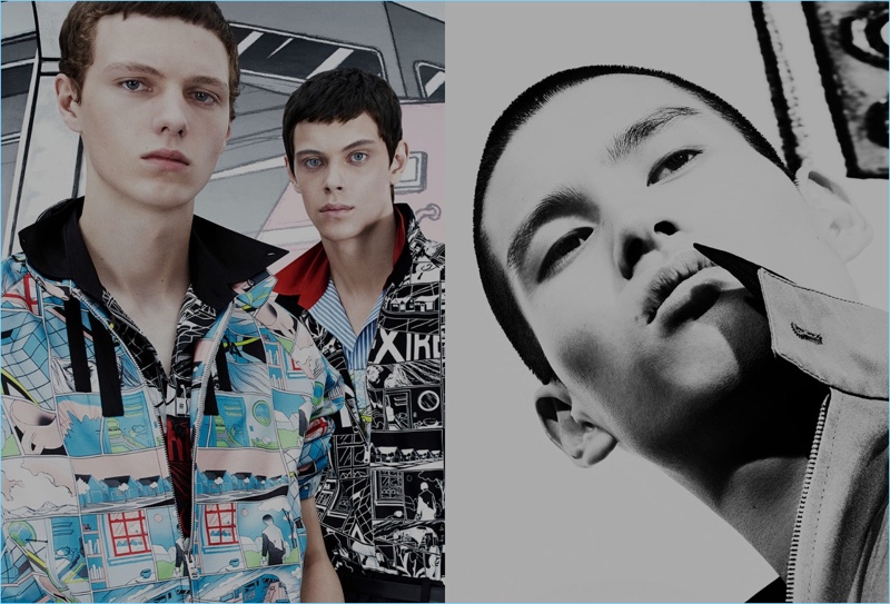 Daan Duez, Ihor Liubchenko, and Ko Hei star in Prada's spring-summer 2018 campaign.