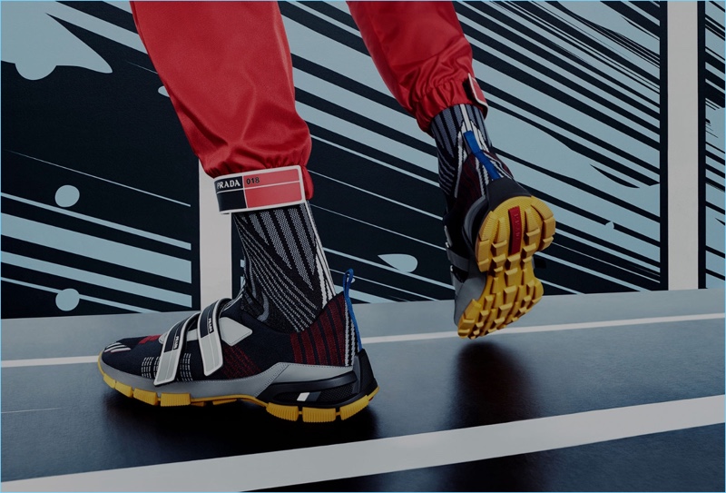 Prada features its comic book-inspired sneakers in its spring-summer 2018 campaign.