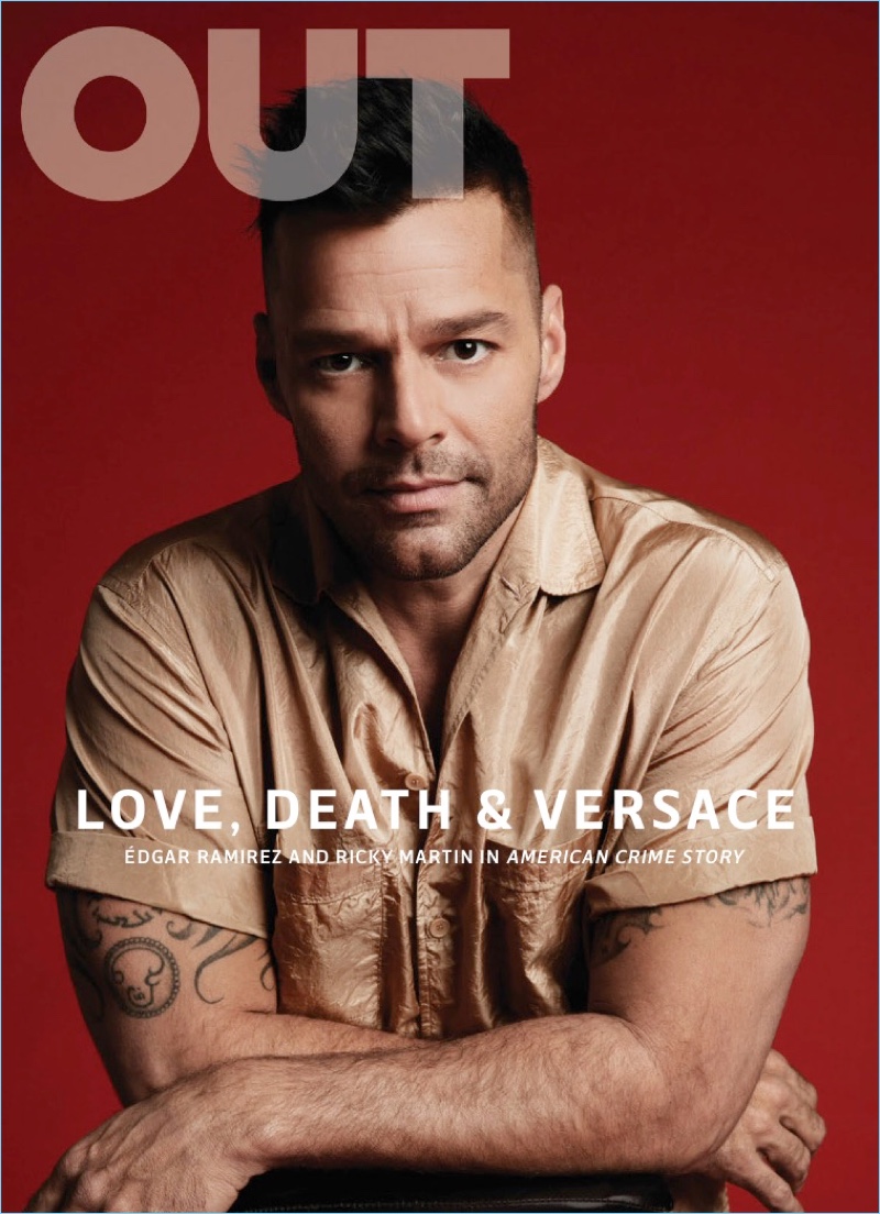 Ricky Martin covers the February 2018 issue of Out magazine.