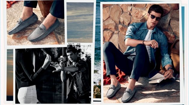 Roberto Bolle Takes to the Beach for Tod's Spring '18 Campaign Roberto Bolle stars in Tod's spring-summer 2018 campaign.