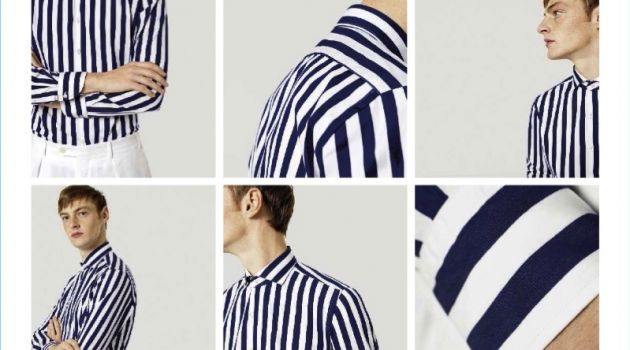 Roberto Sipos Dons Stripes for XACUS Spring '18 Campaign Model Roberto Sipos is front and center for XACUS' spring-summer 2018 campaign.