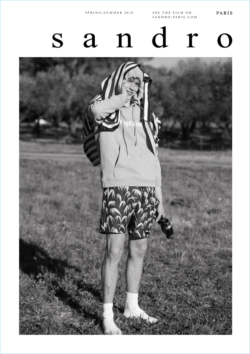 Noah Bunink stars in Sandro's spring-summer 2018 campaign.