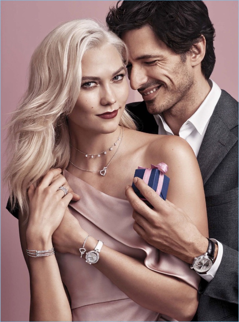 Karlie Kloss and Andres Velencoso front Swarovski's Valentine's Day 2018 campaign.