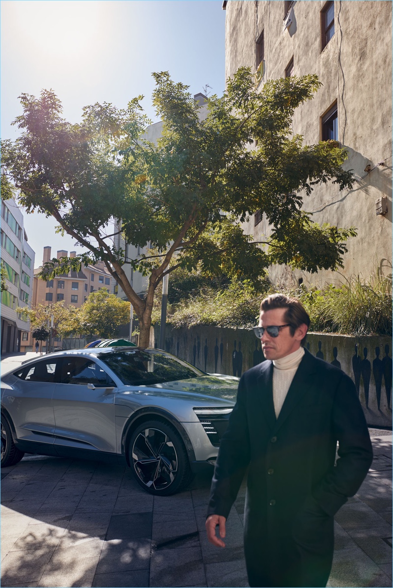 Model Werner Schreyer fronts an outing for the Audi e-tron Sportback concept.