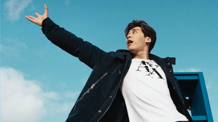 Li Yifeng stars in Armani Exchange's spring-summer 2018 campaign.