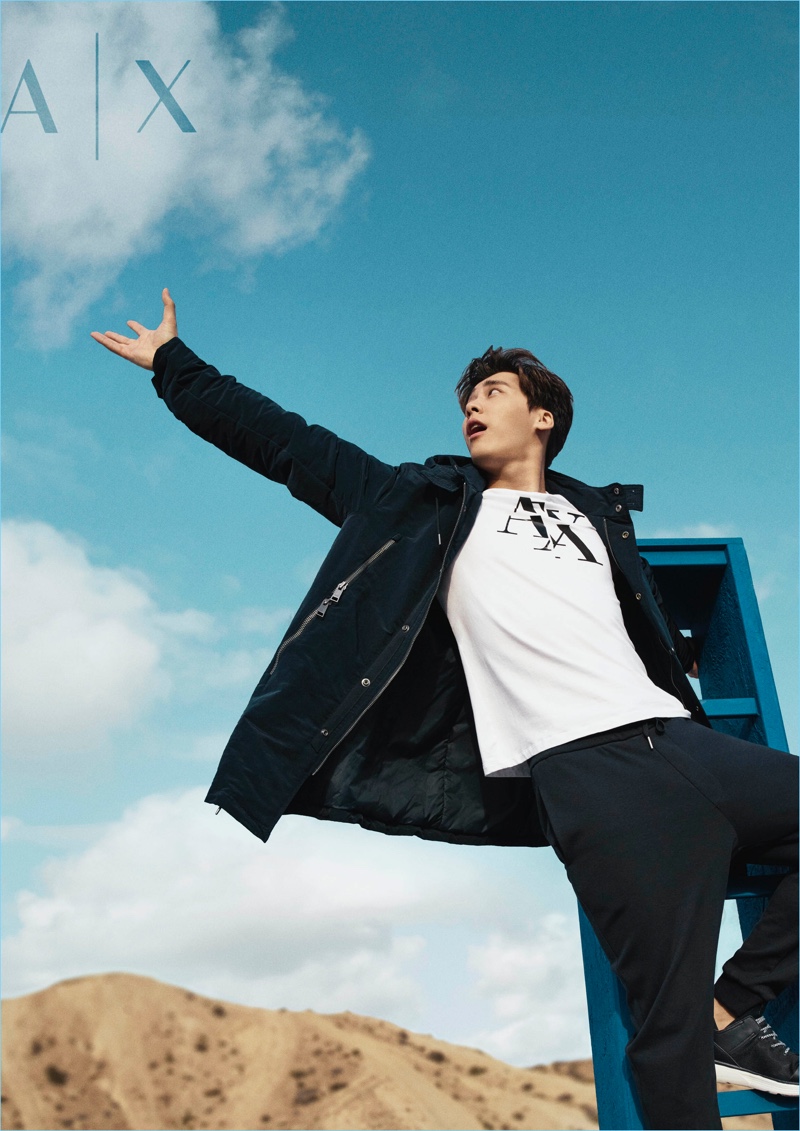 Li Yifeng stars in Armani Exchange's spring-summer 2018 campaign.