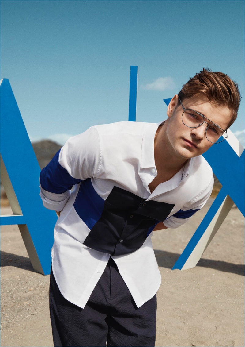 Martin Garrix dons glasses for Armani Exchange's spring-summer 2018 campaign.