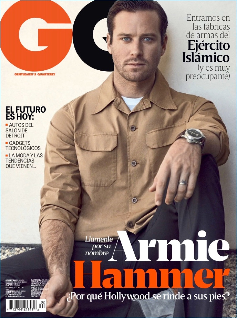 Actor Armie Hammer covers the March 2018 issue of GQ Latin America.