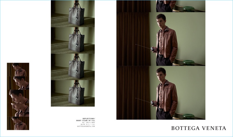 Janis Ancens stars in Bottega Veneta's spring-summer 2018 campaign.