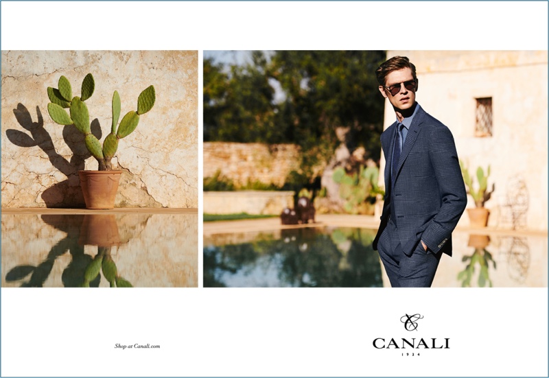 Mathias Lauridsen stars in Canali's spring-summer 2018 campaign.