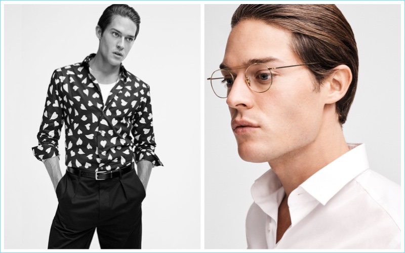 Left: Cesar wears shirt by J.W.Anderson from LN-CC, belt by Tod’s and trousers by Valentino from O’. Right: Cesar dons glasses by Cutler & Gross and shirt by Lanvin from Biffi.