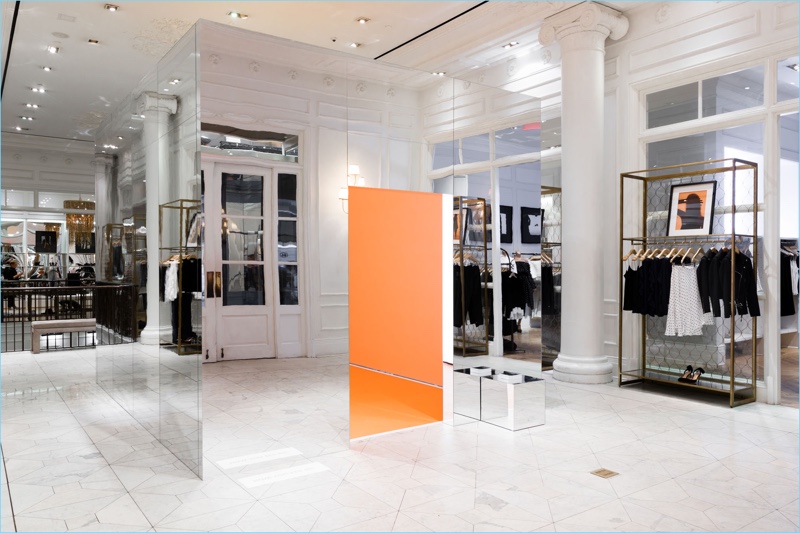 Spring's theme of reflection is mirrored with Club Monaco's in-store installation.