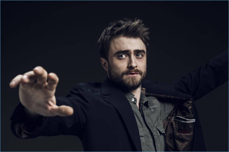 Stylist Daniel Higgins outfits Daniel Radcliffe for an Esquire Middle East photo shoot.