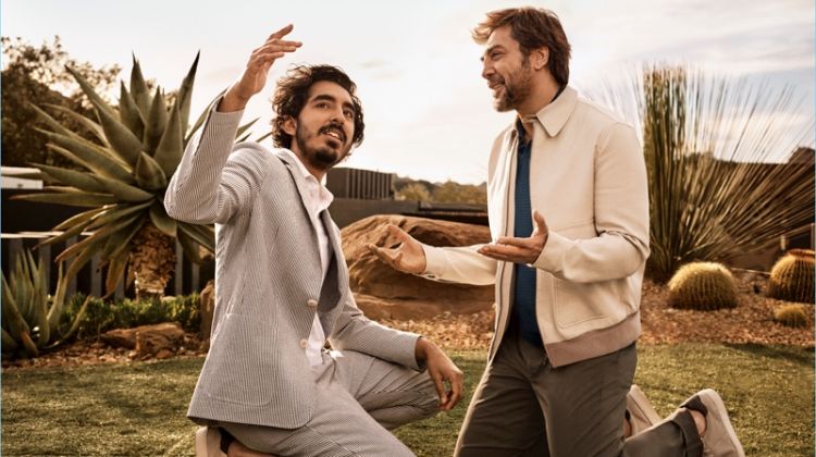 Dev Patel and Javier Bardem star in Ermenegildo Zegna's spring-summer 2018 campaign.