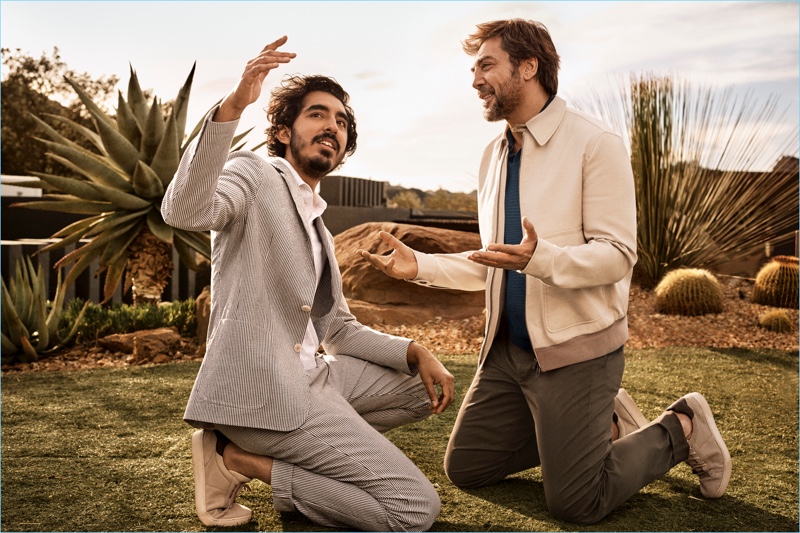 Dev Patel and Javier Bardem star in Ermenegildo Zegna's spring-summer 2018 campaign.