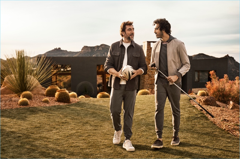 Actors Javier Bardem and Dev Patel appear in Ermenegildo Zegna's spring-summer 2018 campaign.