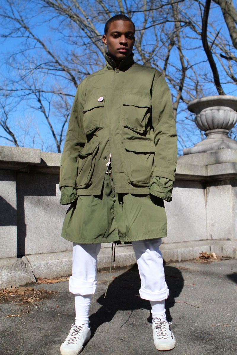 Liam wears field jacket Wallace & Barnes, army jacket stylist's own, jeans Levi's, and sneakers Zara. » Introducing Liam Daniels Liam wears field jacket Wallace & Barnes, army jacket stylist's own, jeans Levi's, and sneakers Zara.