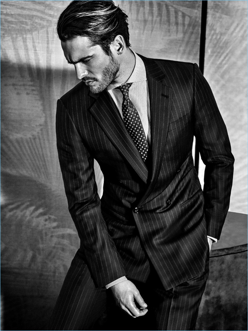 Maxime Daunay stars in Giorgio Armani's Made to Measure campaign.