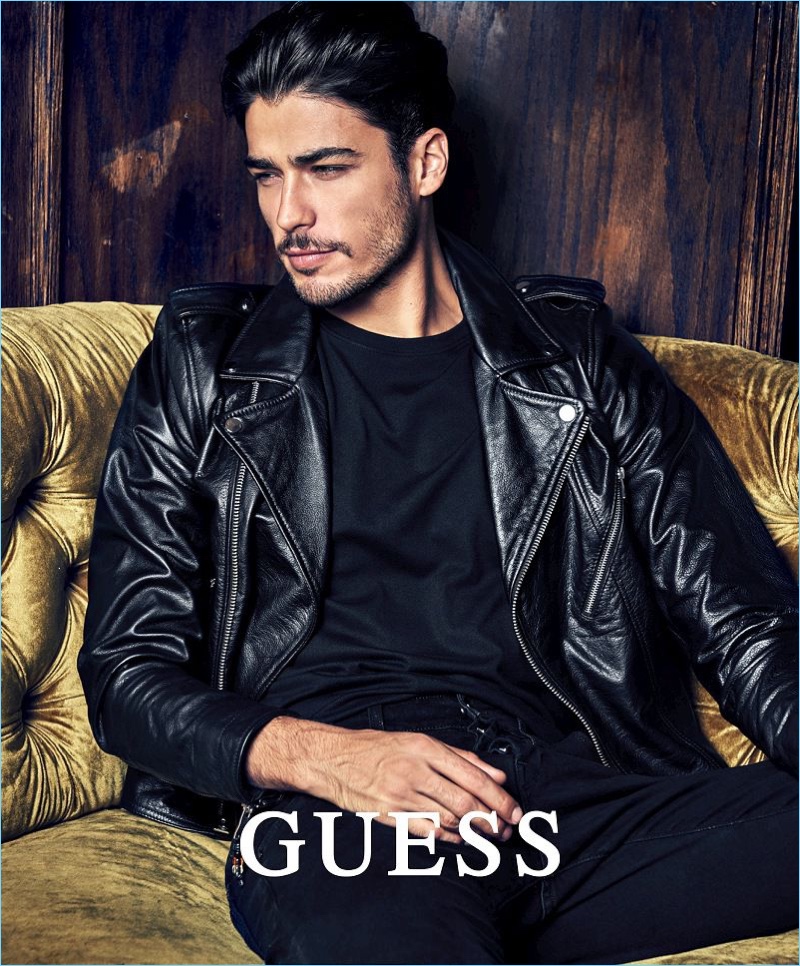 Reuniting with Guess, Alessandro Dellisola fronts the brand's spring-summer 2018 campaign.