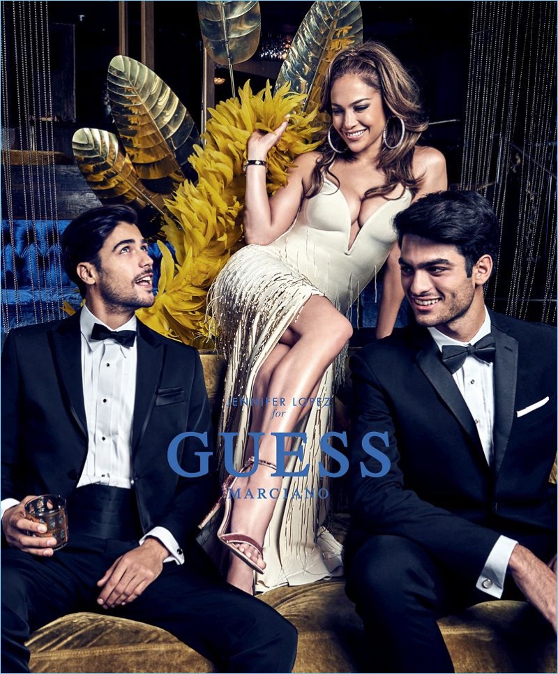 Alessandro Dellisola and Matteo Bocelli join Jennifer Lopez for Guess' spring-summer 2018 campaign.