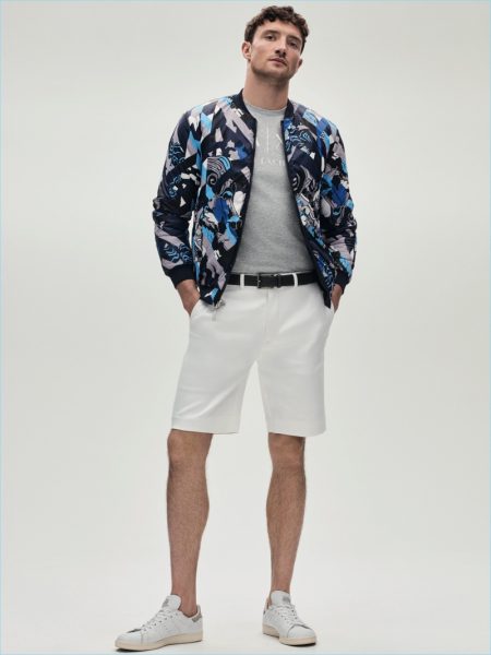 Jacket £360 Versace Jeans T-Shirt £35 Armani Exchange Shorts £105 Libertine Belt £35 Kenneth Cole at House of Fraser