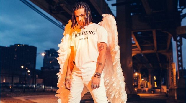 Vic Mensa Fronts Iceberg Spring '18 Campaign Vic Mensa wears angel wings for Iceberg's spring-summer 2018 campaign.