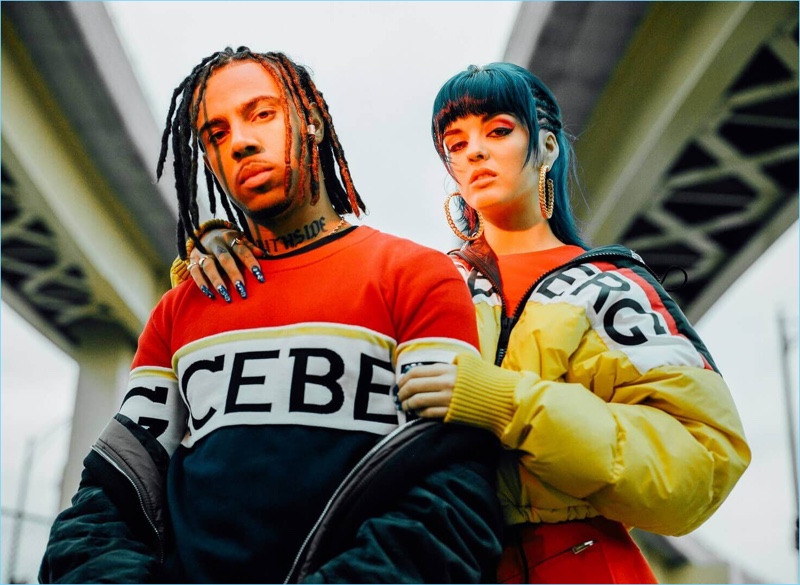 Samuel Trotter photographs Vic Mensa and Sita Abellan for Iceberg's spring-summer 2018 campaign.