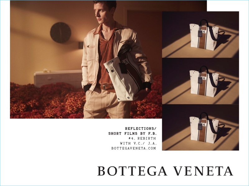 Model Janis Ancens stars in Bottega Veneta's spring-summer 2018 campaign.